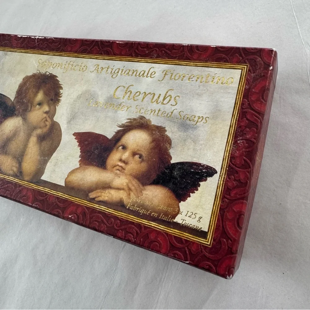Saponificio Artigianale Fiorentino Cherubs Lavender Scent Soaps 3 Handmade Italy